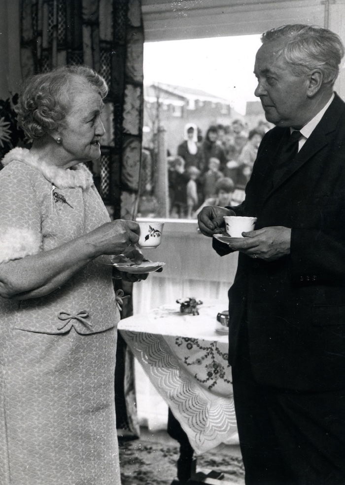 Harold Wilson visiting an Retirement Home in Washington, County Durham, c.1960s. North East Museums. Public Domain.
