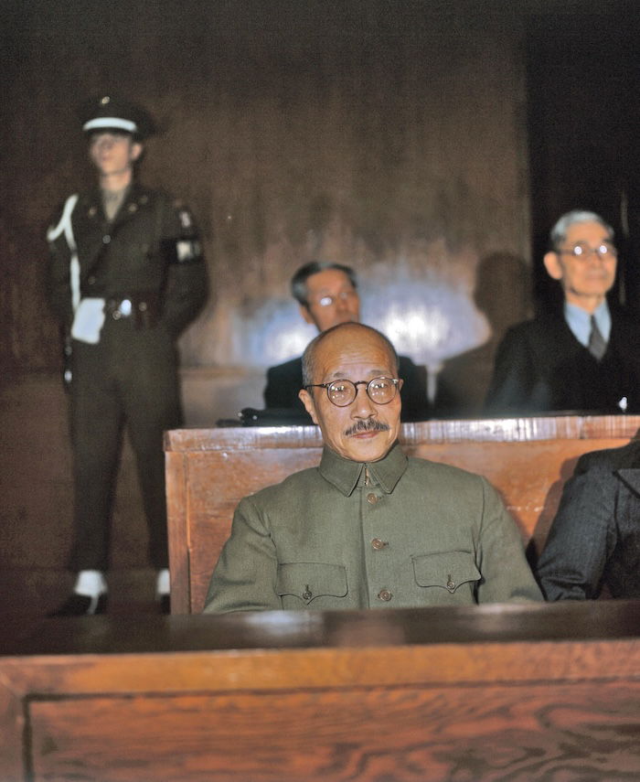 Tōjō Hideki at the Tokyo Trials, c.1946. Photo 12/Alamy Stock Photo.